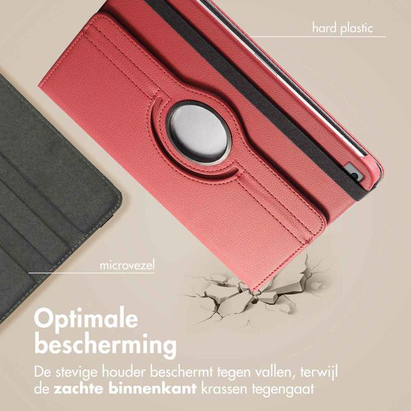 imoshion 360° draaibare Bookcase Apple iPad 9 (2021) 10.2 inch / iPad 8 (2020) 10.2 inch / iPad 7 (2019) 10.2 inch - Donkerrood