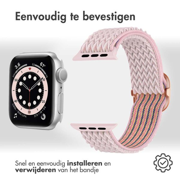 imoshion Elastisch nylon bandje Apple Watch Series 1 t/m 9 / SE (38/40/41 mm) | Series 10 (42 mm) - Roze