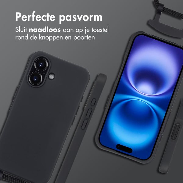 imoshion Color Backcover met afneembaar koord MagSafe Apple iPhone 16 - Zwart