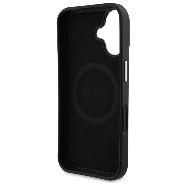 Guess Grained Triangle Case MagSafe iPhone 16 - Black