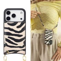 Selencia Nova Telefoonhoes met Koord en Pashouder Apple iPhone 17 Pro Max - Zazzy Zebra