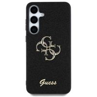 Guess 4G Metal Logo Glitter Backcover Samsung Galaxy S25 Plus - Zwart