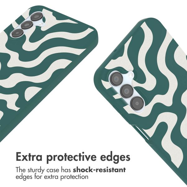 imoshion Siliconen design hoesje met koord Samsung Galaxy A15 (5G/4G) - Petrol Green Groovy