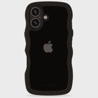 Holdit Wavy Case iPhone 16 Plus - Black / Transparent