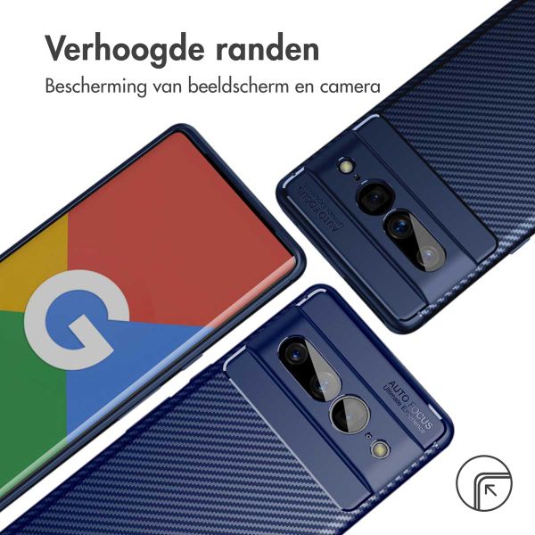 imoshion Carbon Softcase Backcover Google Pixel 7 Pro - Blauw