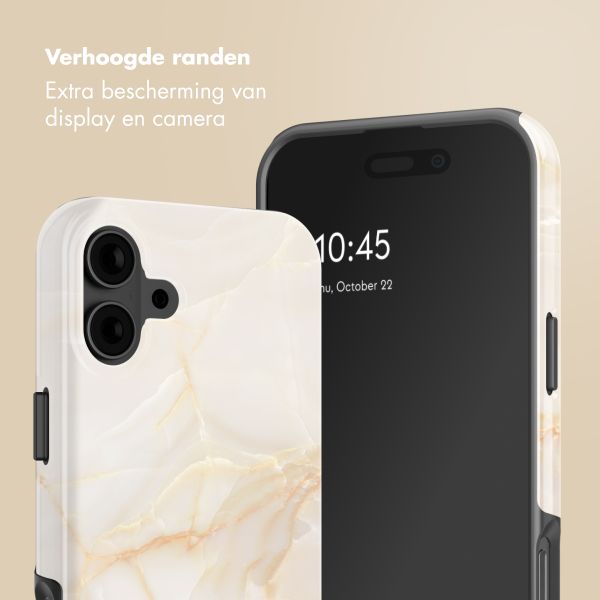 Selencia Vivid Backcover met MagSafe Apple iPhone 16 - Golden Beige Marble
