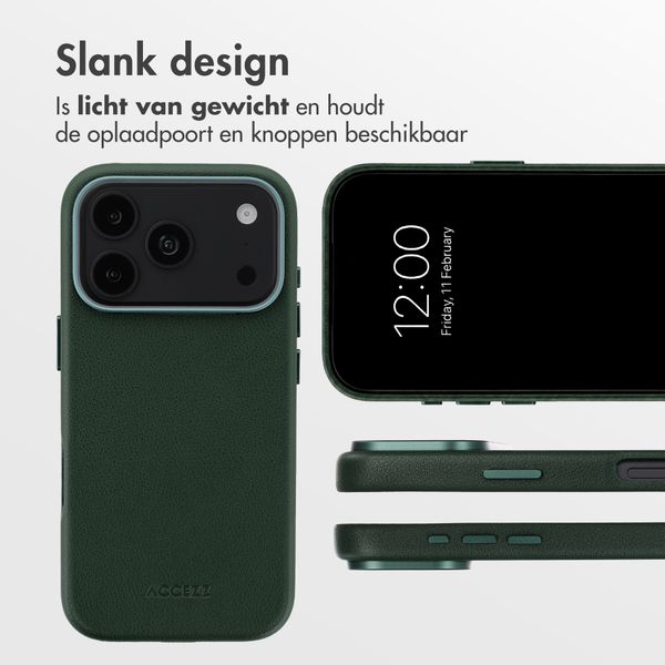 Accezz MagSafe Leather Backcover Apple iPhone 18 Pro / 17 Pro - Cedar Green