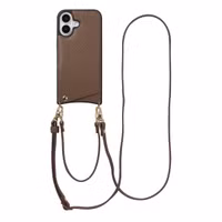 Selencia Nova Telefoonhoes met Koord en Pashouder Apple iPhone 17 - Mocha Brown