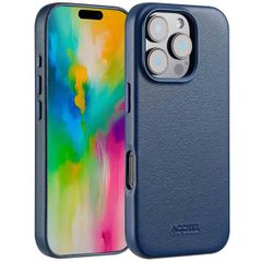 Accezz Leather Back Cover with MagSafe Apple iPhone 16 Pro - Nightfall Blue