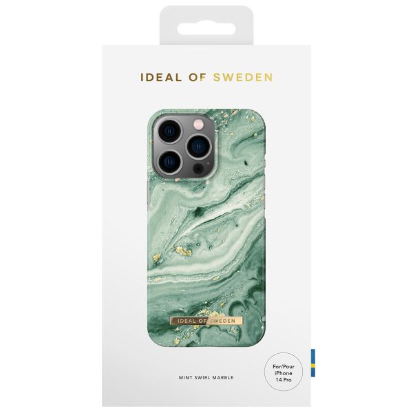 iDeal of Sweden Fashion Backcover iPhone 14 Pro - Mint Swirl Marble