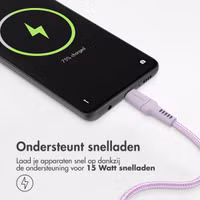 imoshion Braided USB-C naar USB kabel - 1 meter - Lila