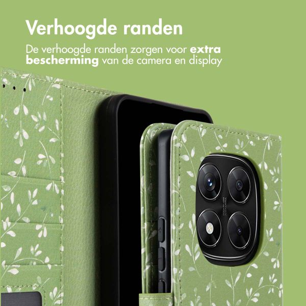 imoshion Design Bookcase Xiaomi Redmi Note 14 Pro Plus (5G) - Green Flowers