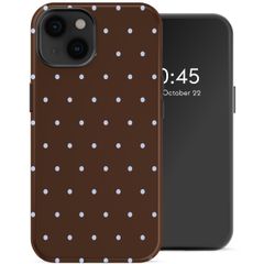 Selencia Vivid Backcover met MagSafe Apple iPhone 14 - Happy Dots Chocolate