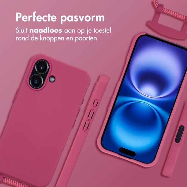 imoshion Color Backcover met afneembaar koord MagSafe Apple iPhone 16 - Raspberry