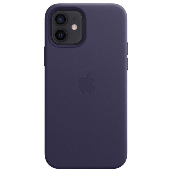 Apple Leather Backcover MagSafe Apple iPhone 12 (Pro) - Deep Violet