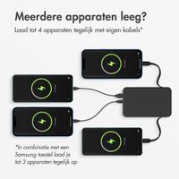 Accezz Powerbank 10.000 mAh met geïntegreerde kabels - Quick Charge en Power Delivery - Zwart