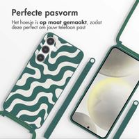 imoshion Siliconen design hoesje met koord Samsung Galaxy S24 - Petrol Green Groovy