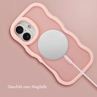 Selencia Wavy Backcover met MagSafe Apple iPhone 16 - Soft Pink