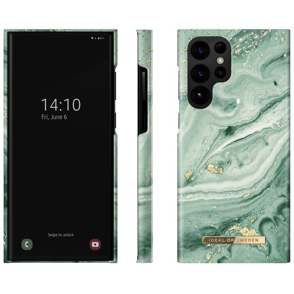 iDeal of Sweden Fashion Backcover Samsung Galaxy S22 Ultra - Mint Swirl Marble