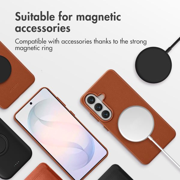 Accezz Leather Back Cover with MagSafe Samsung Galaxy S26 - Sienna Brown