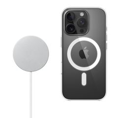 Apple Clearcase voor de Apple iPhone 16 Pro + Apple MagSafe Draadloze Oplader 25W - 1 meter