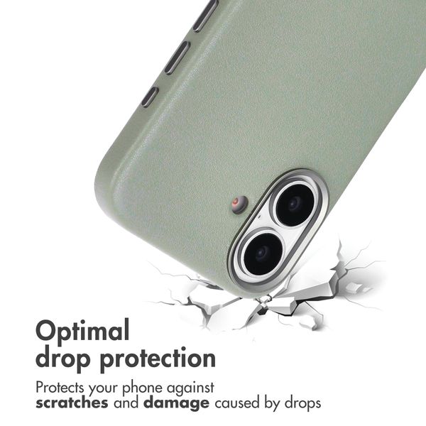 Accezz Leather Back Cover with MagSafe Apple iPhone 16 - Light Grey