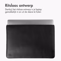 Accezz Leather Laptop hoes Apple MacBook 14 inch - Laptopsleeve - Zwart