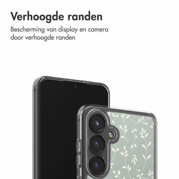 imoshion Design hoesje Samsung Galaxy S24 FE - Smoke Green Flowers