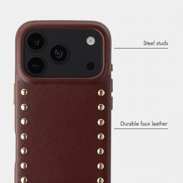 Selencia Studs Case with MagSafe Apple iPhone 18 Pro Max / 17 Pro Max - Cacao Crush