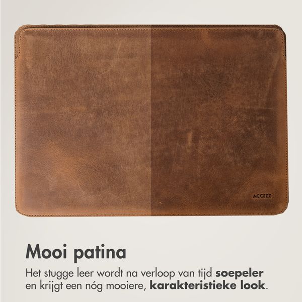 Accezz Leather Laptop hoes Apple MacBook 15 inch - Laptopsleeve - Cognac