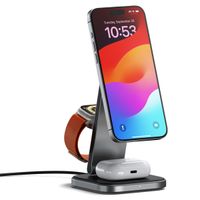 Satechi 3-in-1 Foldable Qi2 Charging Stand | Opvouwbare draadloze oplader - Geschikt voor MagSafe en Qi2 