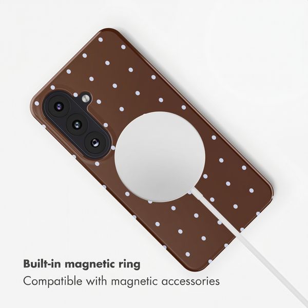 Selencia Vivid Back Cover with MagSafe Samsung Galaxy S26 - Happy Dots Chocolate