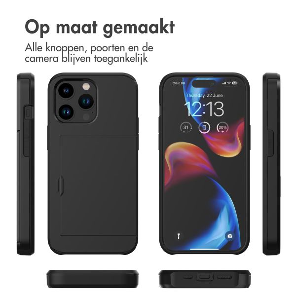 imoshion Backcover met pasjeshouder iPhone 15 Pro Max - Zwart