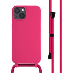 imoshion Siliconen hoesje met koord iPhone 14 - Fluor Roze