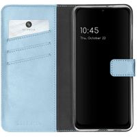 Selencia Echt Lederen Bookcase Samsung Galaxy A22 (5G) - Lichtblauw