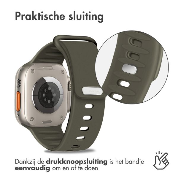 imoshion Siliconen bandje Apple Watch Series 1-10 / SE / Ultra (2) - 42/44/45/46/49 mm - Olijfgroen