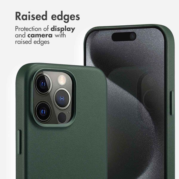 Accezz Leather Back Cover with MagSafe Apple iPhone 15 Pro Max - Cedar Green