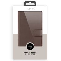 Selencia Echt Lederen Bookcase iPhone 12 Pro Max - Bruin