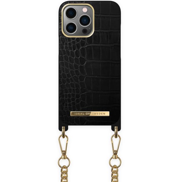 iDeal of Sweden Atelier Necklace Case iPhone 13 Pro - Jet Black Croco