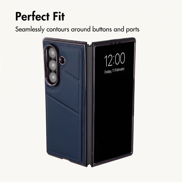 imoshion Faux Leather MagSafe Back Cover with Card Holder Samsung Galaxy Z Fold 8 Ultra - Dark Blue