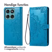 imoshion Mandala Bookcase Motorola Edge 60 Fusion - Turquoise