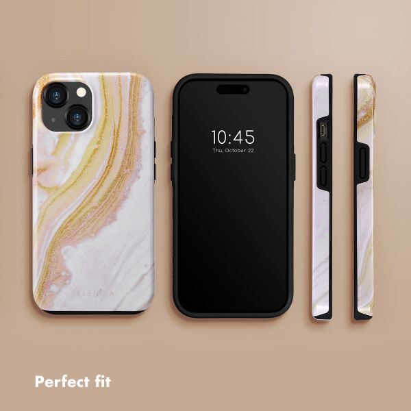 Selencia Vivid Back Cover Apple iPhone 15 - Chic Marble Gold