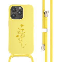 imoshion Siliconen design hoesje met koord Apple iPhone 14 Pro - Flower Yellow