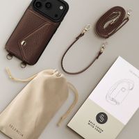 Selencia Sera Telefoonhoes met Koord en Envelop Pashouder Apple iPhone 18 Pro / 17 Pro - Chocolate Brown