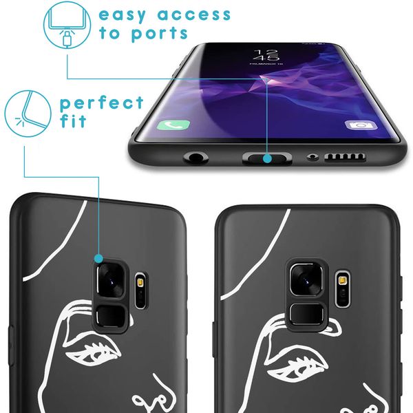 imoshion Design hoesje Samsung Galaxy S9 - Abstract Gezicht - Wit