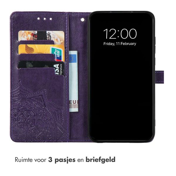 imoshion Mandala Bookcase Motorola Edge 70 Fusion - Paars