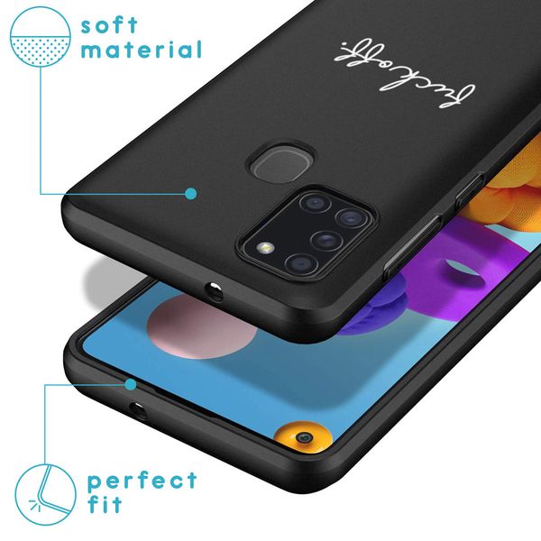 imoshion Design hoesje Samsung Galaxy A21s - Fuck Off - Zwart