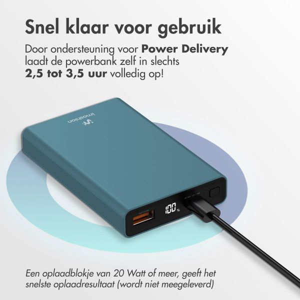 imoshion Ultra Series Aluminium Powerbank 10.000 mAh - Quick Charge en Power Delivery - Petrol Green