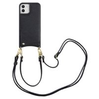 Selencia Nova Phone Case with Cord and Card Holder Apple iPhone 12 (Pro) - Black