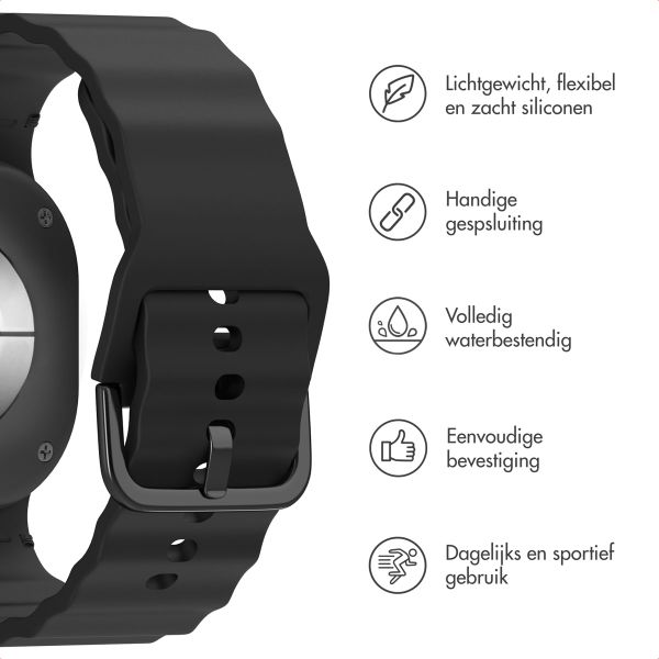 imoshion Wave Siliconenband Samsung Galaxy Watch 8 (40/44mm) / Classic (46mm) - Zwart